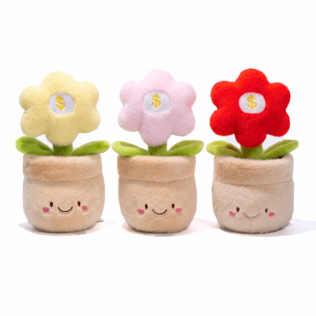MoneyBloom – Pluche Bloem in Glimlachende Bloempot