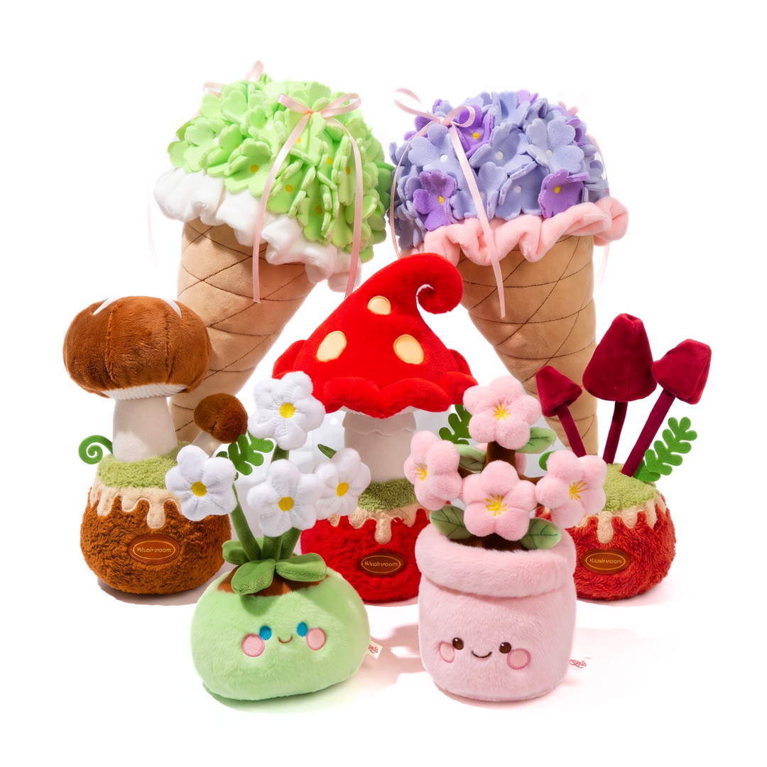 GardenBuddies – Pluche Bloemen en Paddenstoelen Decoratie