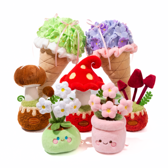 GardenBuddies – Pluche Bloemen en Paddenstoelen Decoratie