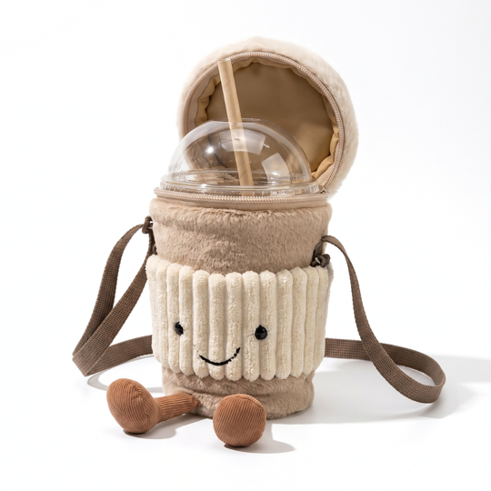 CoffeeCarry – Coffee To-Go Pluche Tas met Schouderband