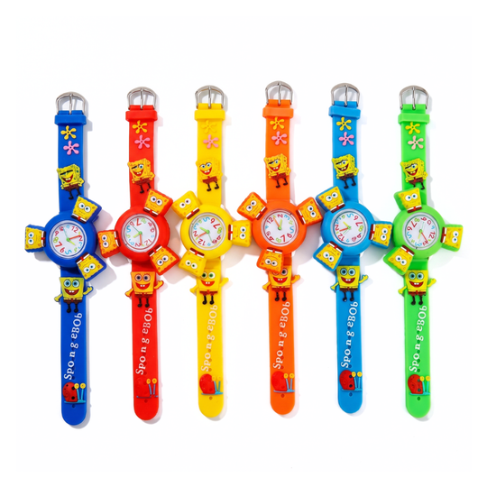 SpongeTime – Geel Cartoon Draaihorloge voor Kinderen