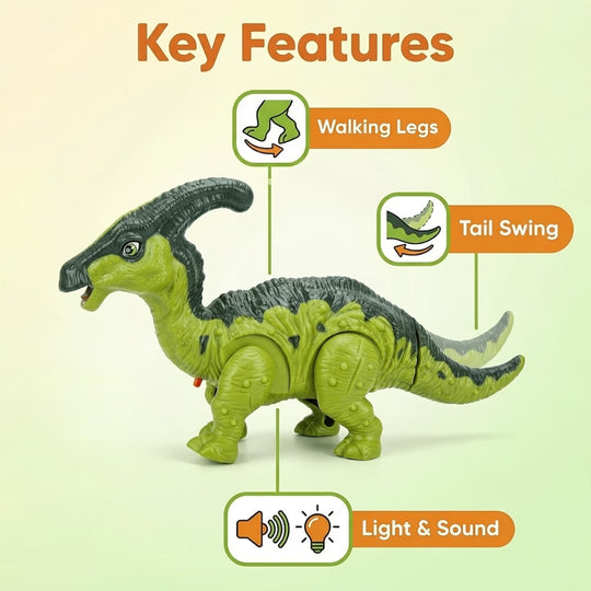 DinoStap – Lopende Speelgoeddinosaurus met Licht en Geluid