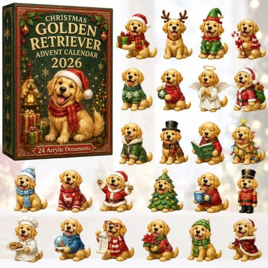 <font dir="auto" style="vertical-align: inherit;"><font dir="auto" style="vertical-align: inherit;">Calendrier de l'Avent de Noël transfrontalier 2026 Calendrier de l'Avent Chien Golden Retriever Américain Boîte Mystère</font></font>