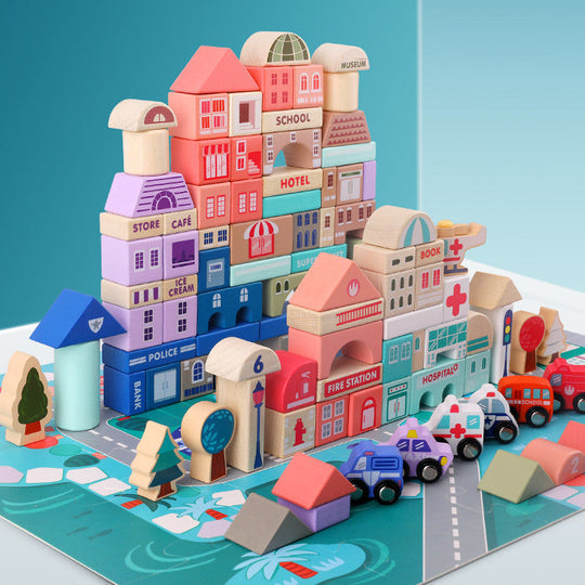 CityBlocks – Houten Bouwblokken Stad Set