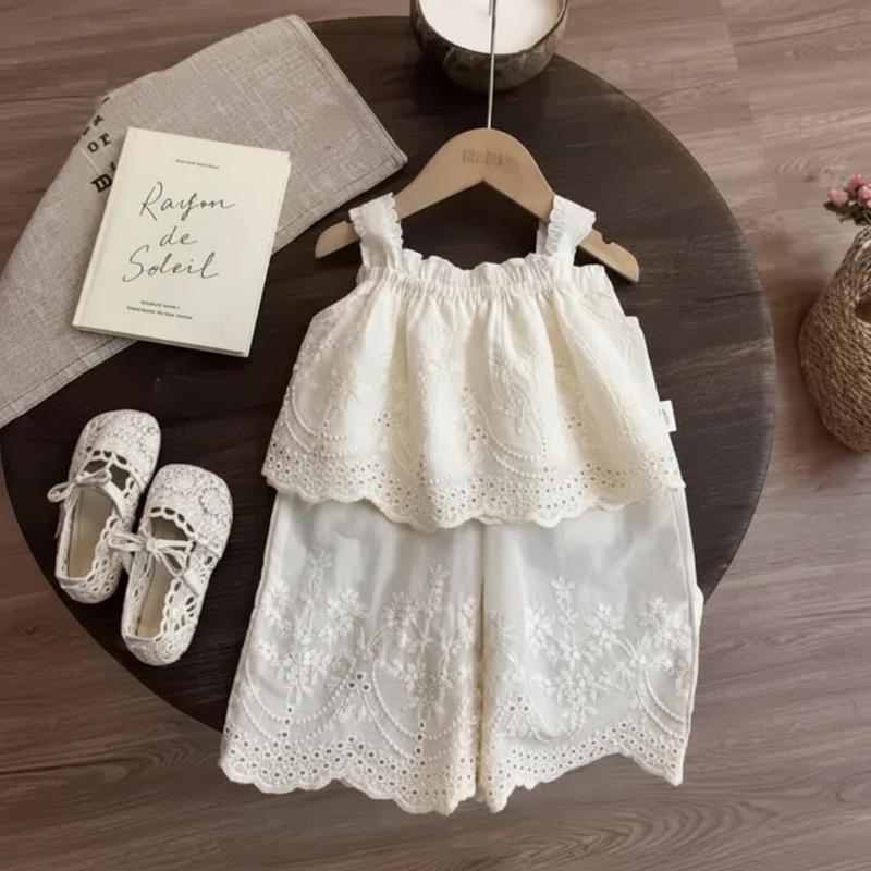 Zomerlief kanten top meisjes - Milo & Moon