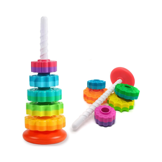 SpinTower – Draaiend Stapelspeelgoed voor Baby’s