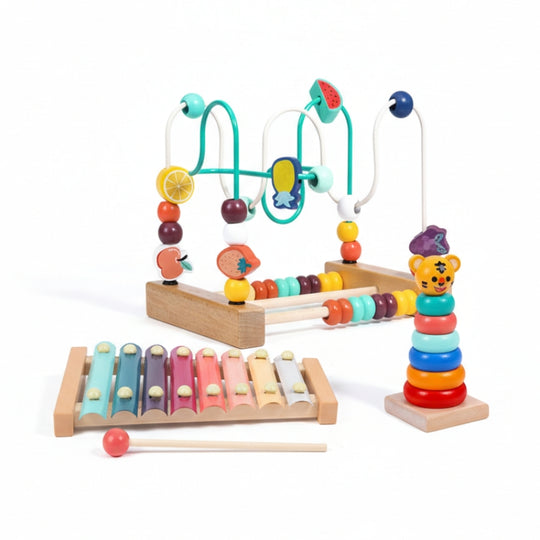 BabyWood – 3-delige Houten Speelgoedset