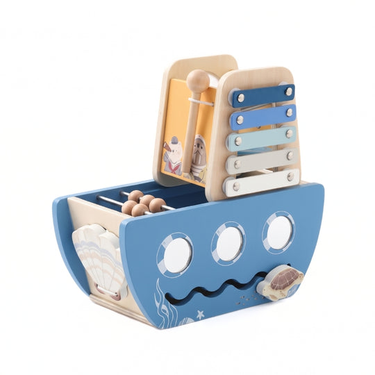 PiratePlay – Houten Piratenschip 5-in-1 Speelset