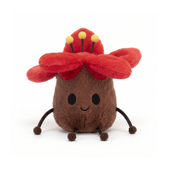 KapokCuddle – Rode Bloem Knuffel Sleutelhanger