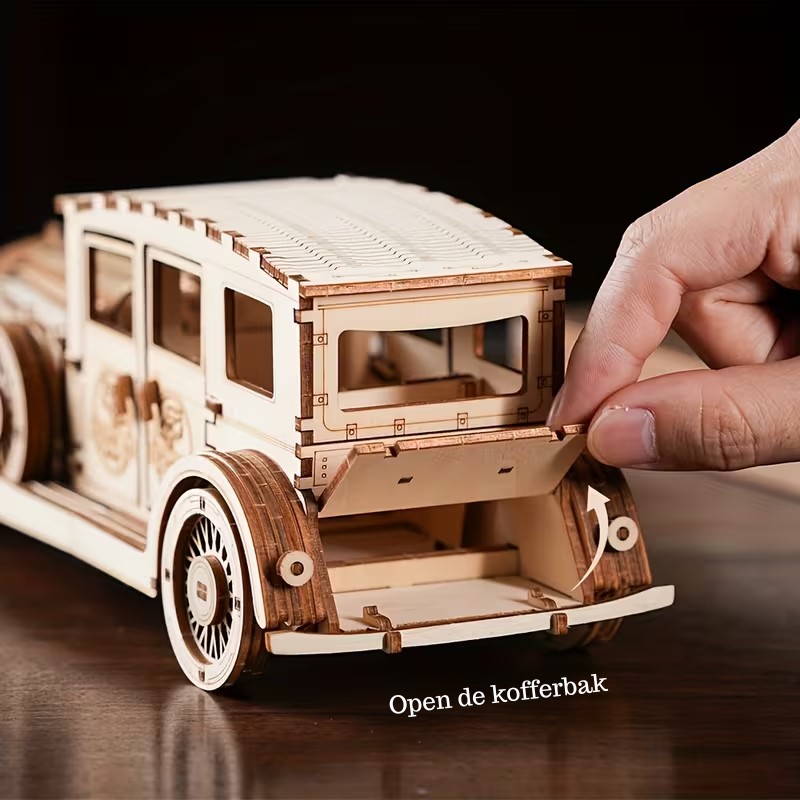 RetroRide – 3D Houten Vintage Auto Puzzel