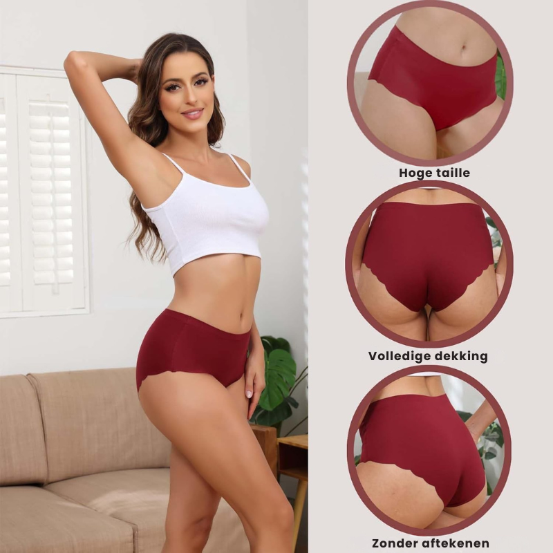 ComfyCurve™ – 4-pack Naadloos Damesondergoed, Hoge Taille, Comfortabel en Vormgevend