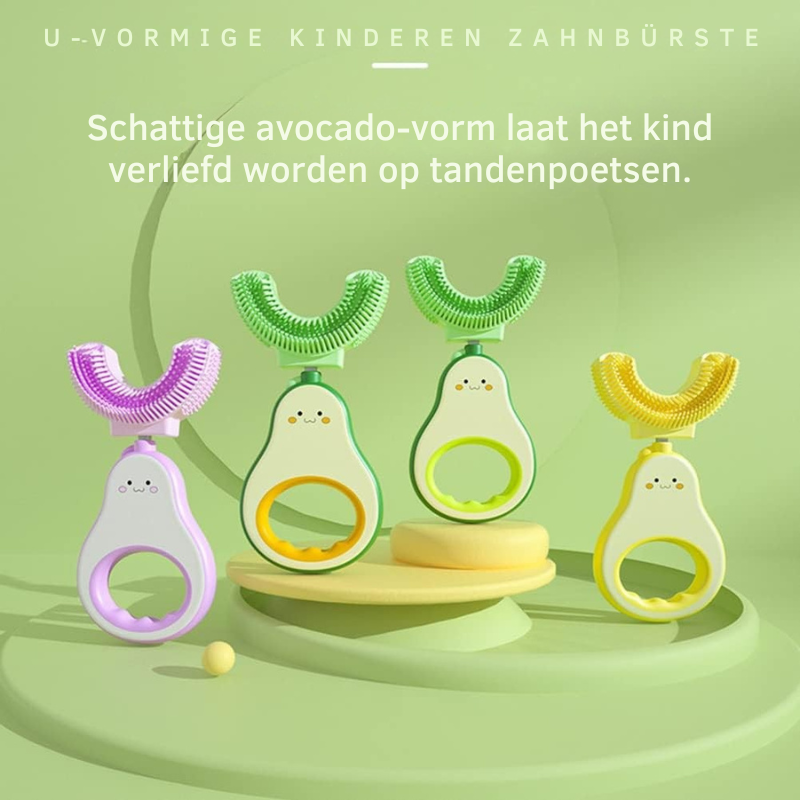 MiloBrush™ – 2-pack U-vormige Kindertandenborstels met 360° Reiniging en BPA-vrije Siliconen