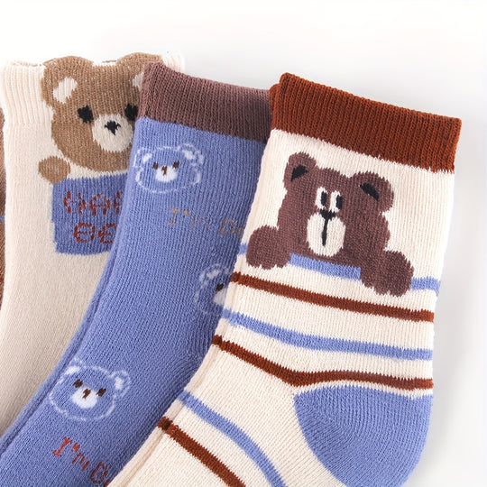 BearWarm™ – 4-Pack Jongens Winter Sokken Set – Dikke Gebreide Sokken