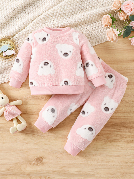 BearHugs™ – 2-delige Meisjes Flanellen Pyjama met Beerprint
