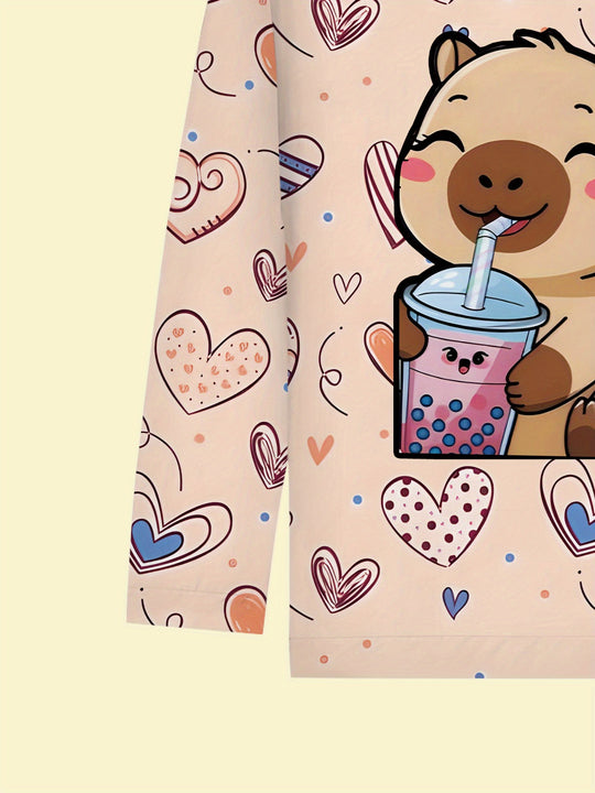 CapyCozy™ – Meisjes Capybara Pyjama Set