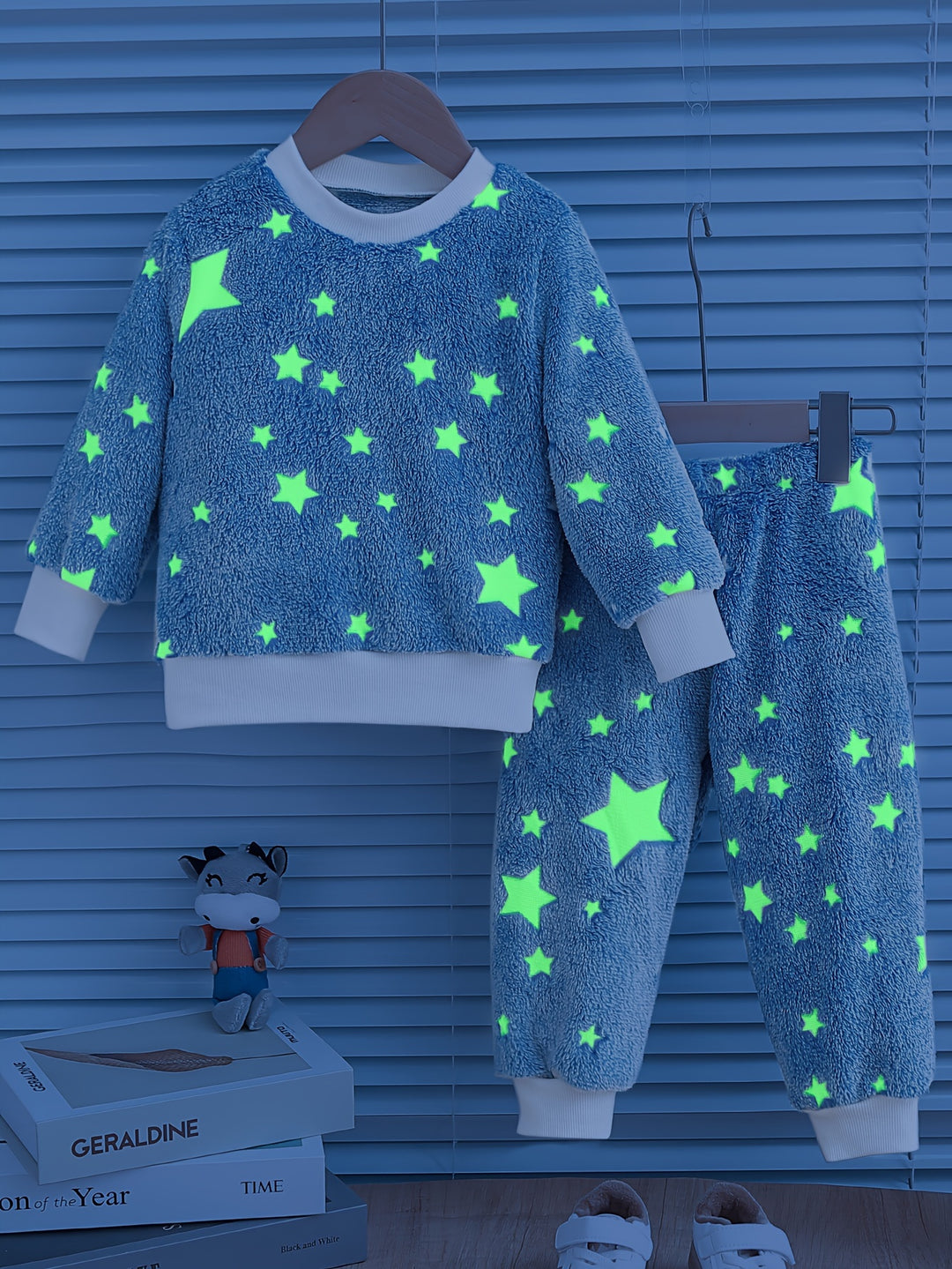 StarGlow™ – Jongens Pyjama Set – Pluche & Sterrenprint