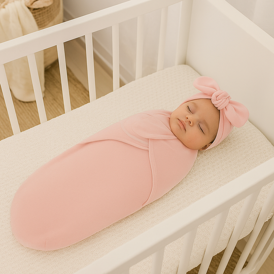 SnuggleWrap – Luxe Inbakerdoek met Mutsje voor Pasgeborenen