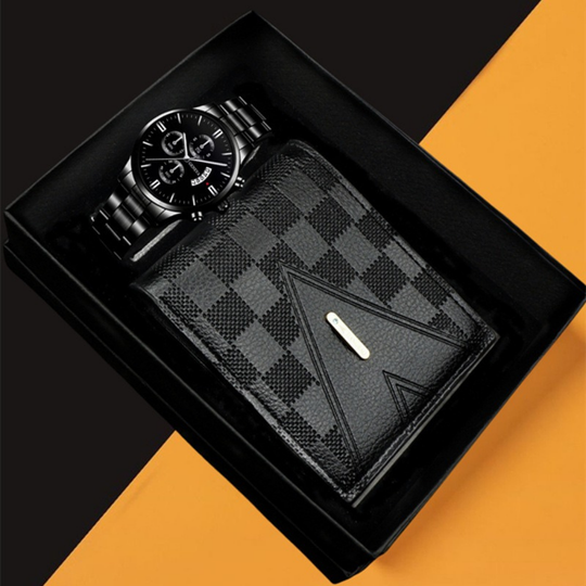 GentlemanBox – Heren Horloge en Portemonnee Cadeauset