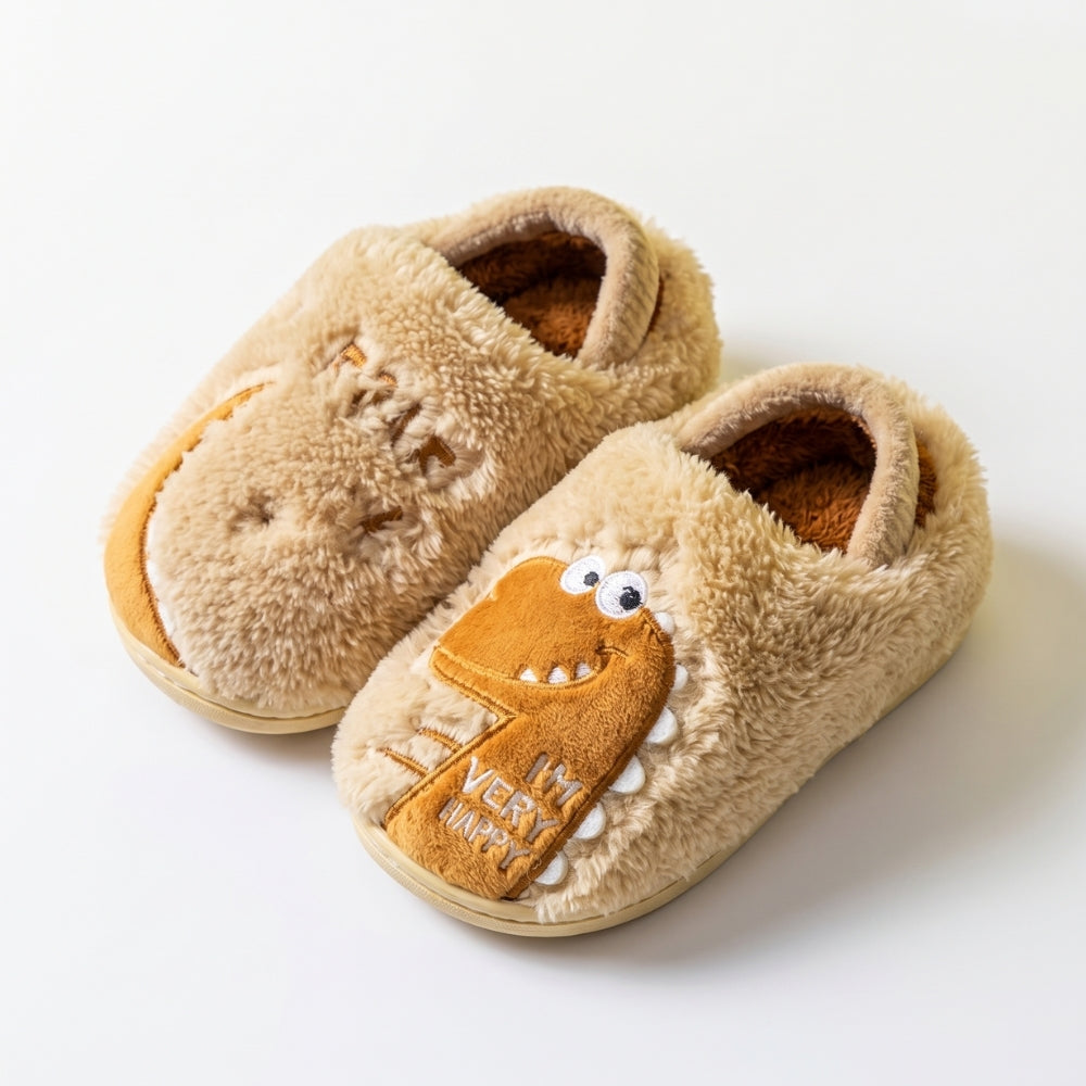 DinoHops – Pluche Kinderpantoffels met Vrolijke Dinofiguren