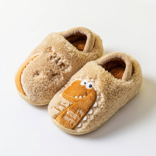 DinoHops – Pluche Kinderpantoffels met Vrolijke Dinofiguren