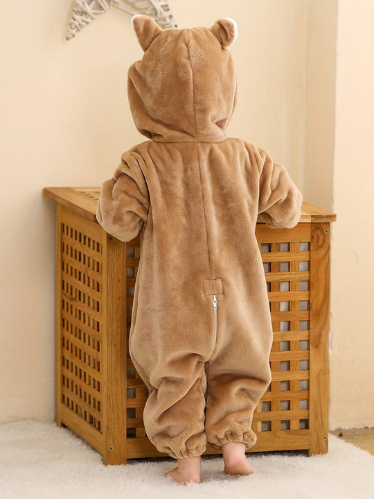 FuzzyCub™ – Schattige Dierenromper met Capuchon voor Babyjongens