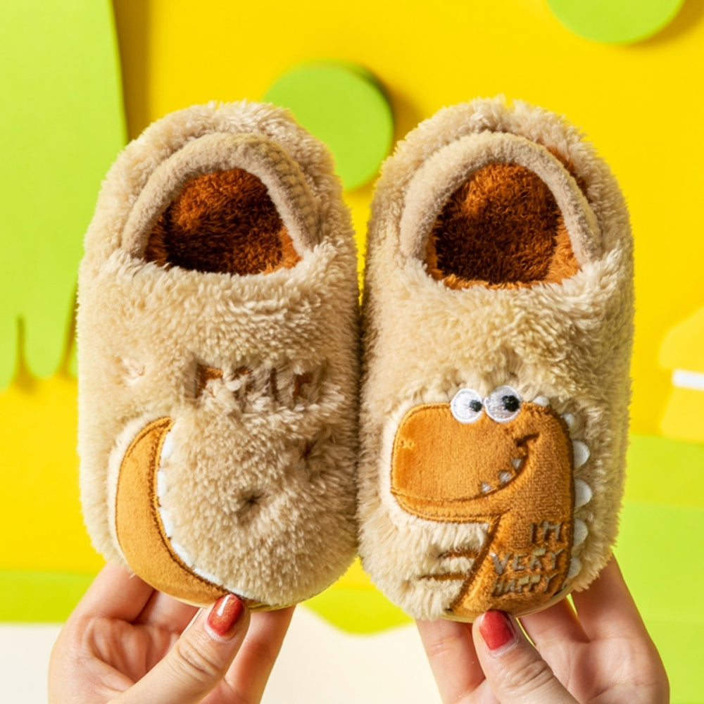 DinoHops – Pluche Kinderpantoffels met Vrolijke Dinofiguren