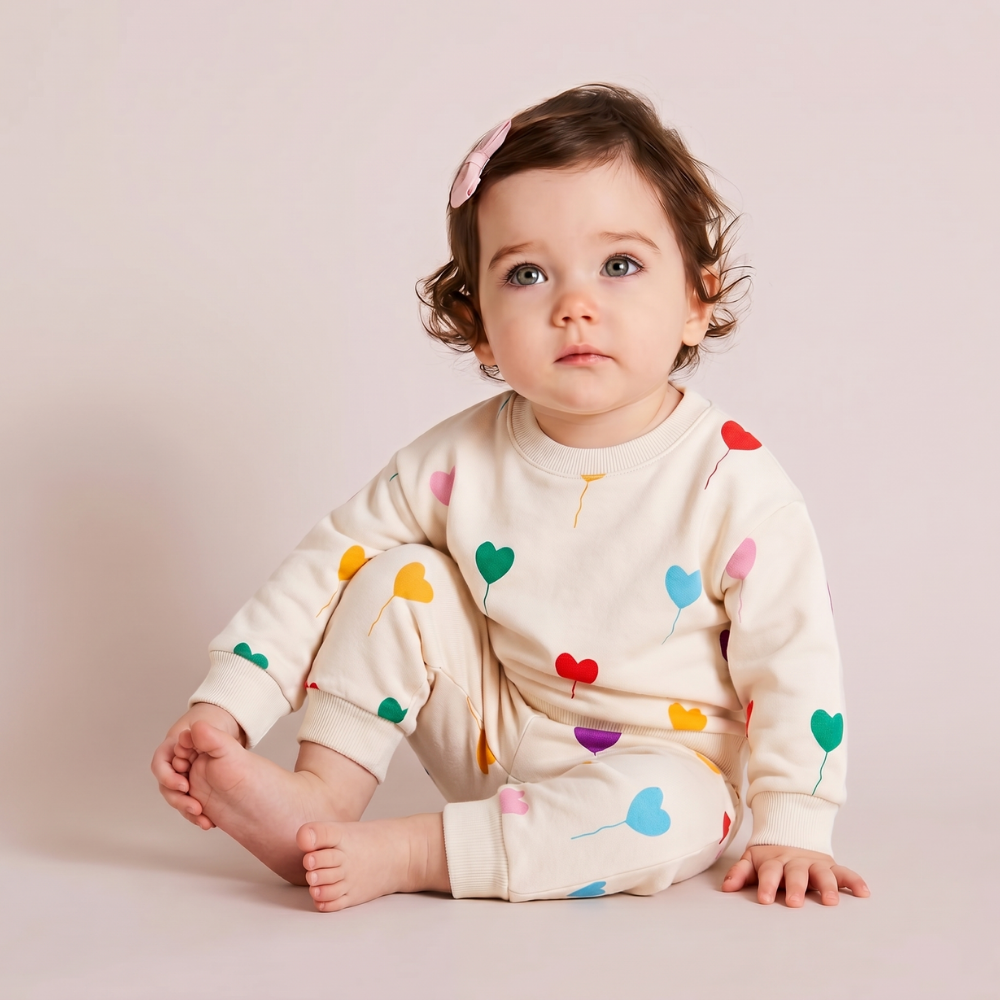 CozyHearts – Baby Trainingspak met Hartjesprint