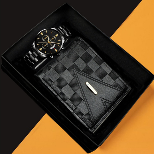 GentlemanBox – Heren Horloge en Portemonnee Cadeauset