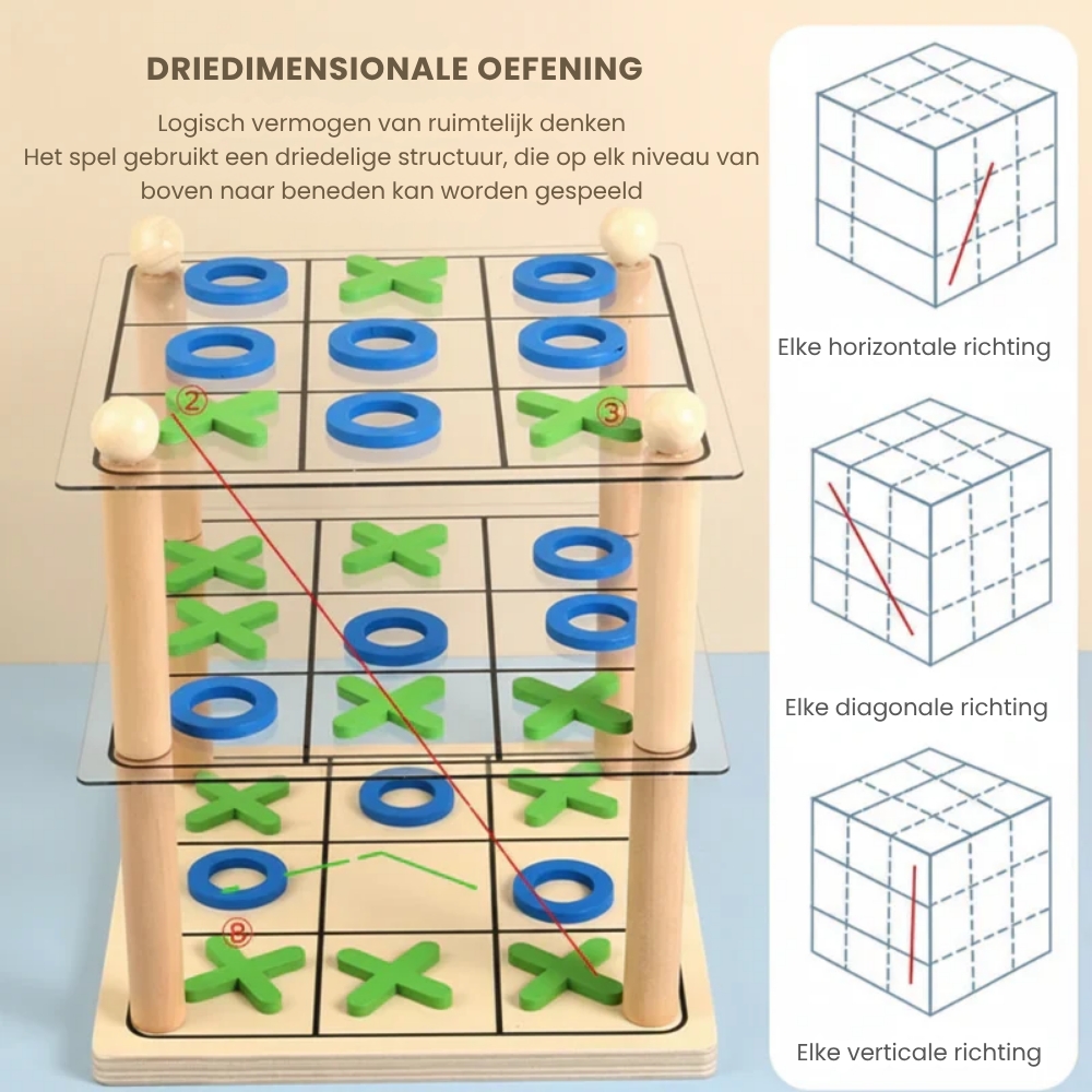BrainStack – 3D Boter-Kaas-en-Eieren Spel