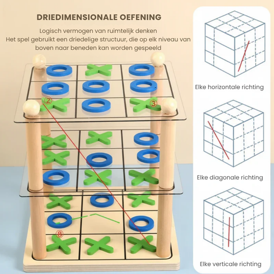 BrainStack – 3D Boter-Kaas-en-Eieren Spel