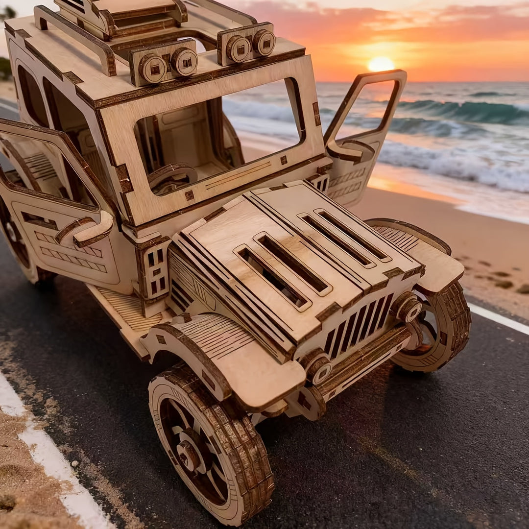 TrailWood™ – 3D Houten Off-Road Voertuig met Dubbele Deuren