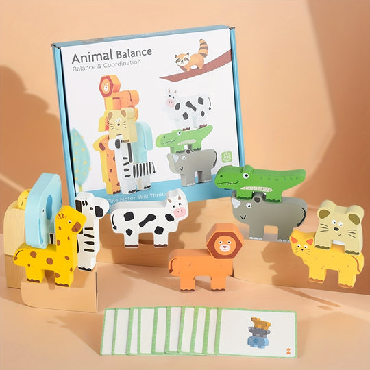 StackoFun™ – Houten Stapelblokken & Dieren Sorteerspel