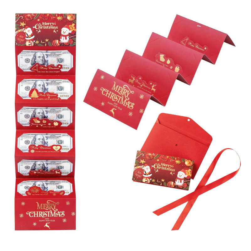 HolidayGift™ – Luxe Kerst-envelop met Satijnen Strik