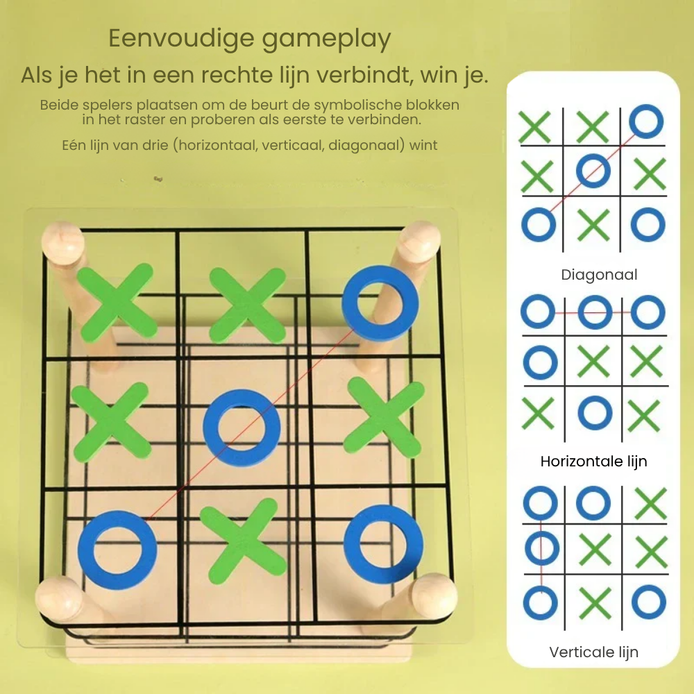 BrainStack – 3D Boter-Kaas-en-Eieren Spel