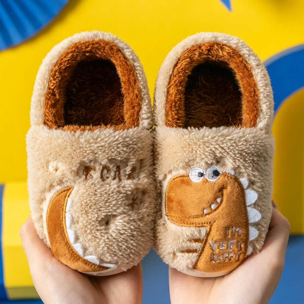 DinoHops – Pluche Kinderpantoffels met Vrolijke Dinofiguren