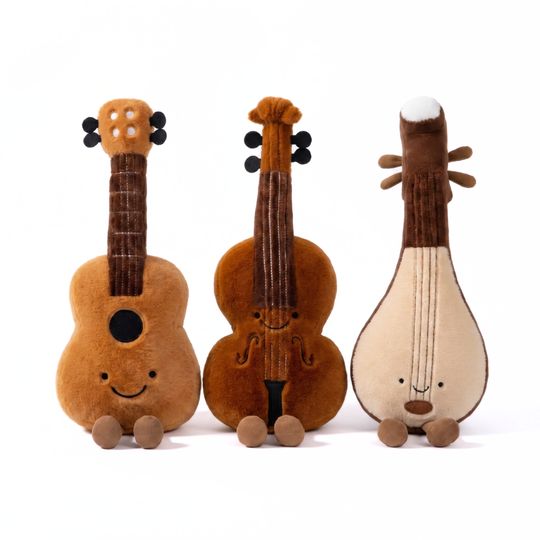 MelodyCuddle – Pipa, Viool & Gitaar Knuffel van Zacht Pluche
