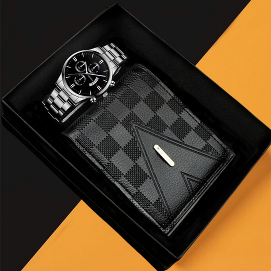 GentlemanBox – Heren Horloge en Portemonnee Cadeauset