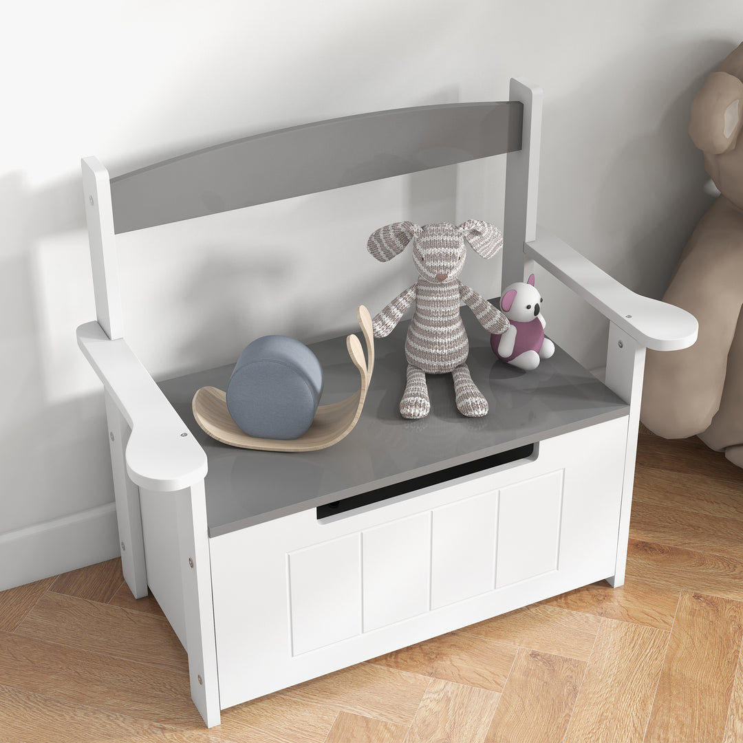 PlayBench™ – 2-in-1 Speelgoedkist & Zitbank – Opbergbank met Rugleuning en Armleuningen