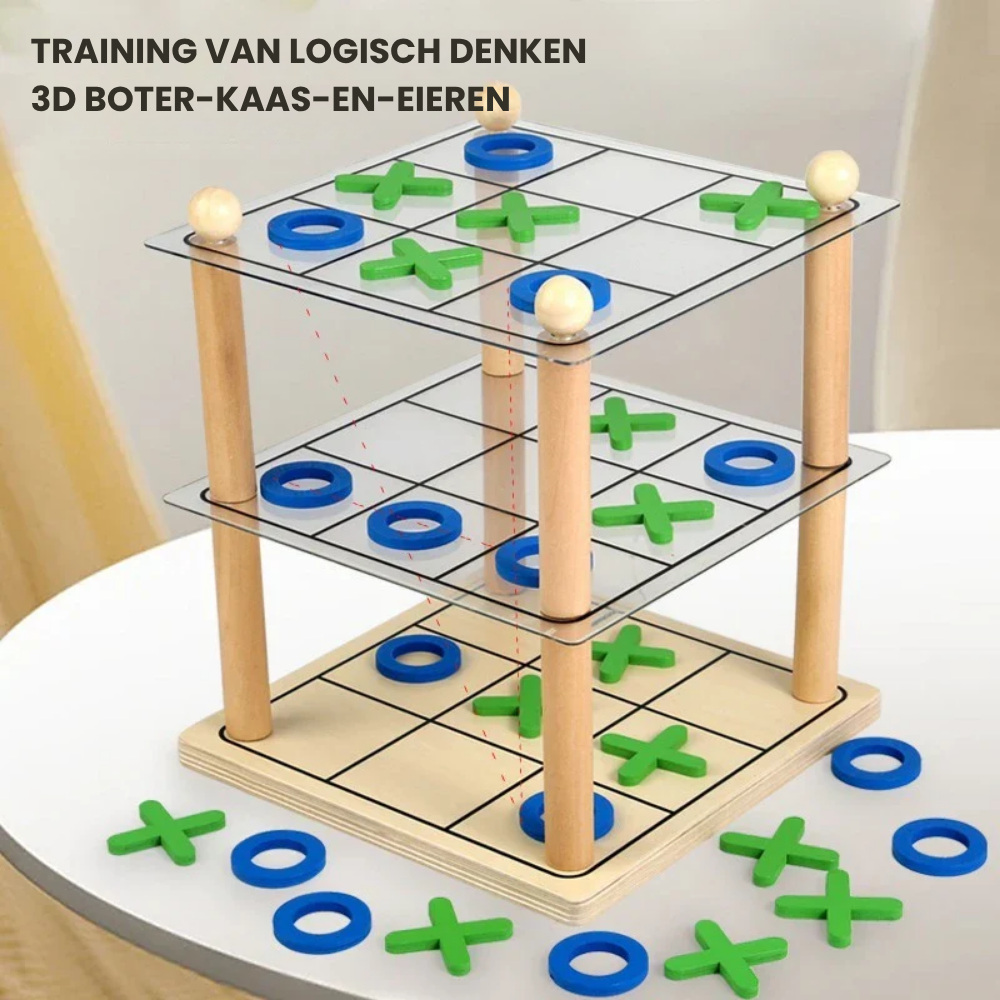 BrainStack – 3D Boter-Kaas-en-Eieren Spel