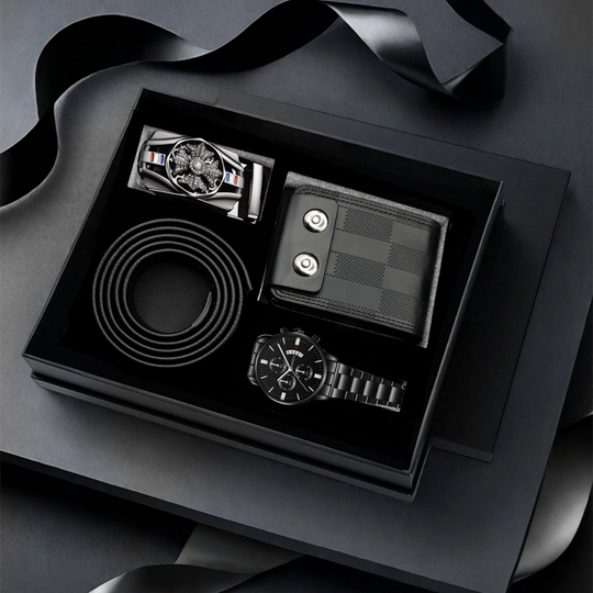 PrestigeGent – Heren Cadeauset met Horloge, Portemonnee en Riem