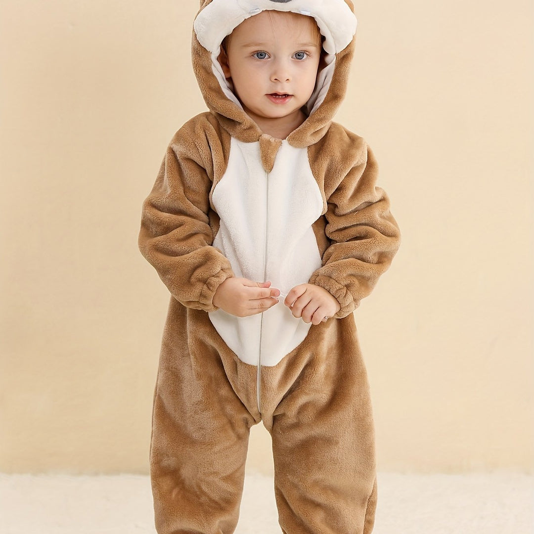 FuzzyCub™ – Schattige Dierenromper met Capuchon voor Babyjongens