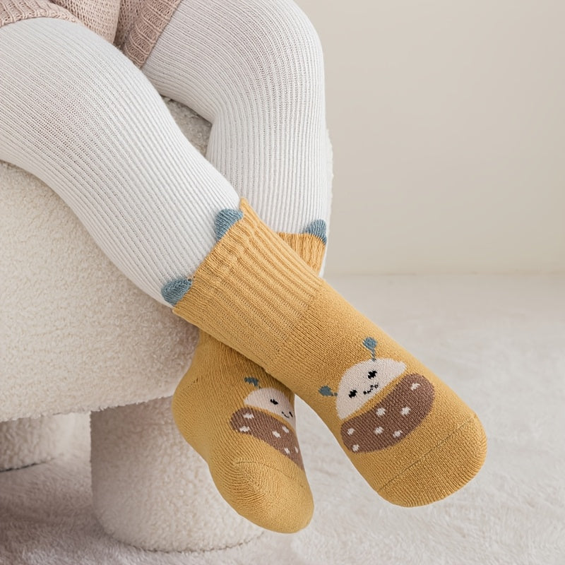 CozySteps™ – 6-Pack Kindersokken Set – Dikke Anti-Slip Sokken