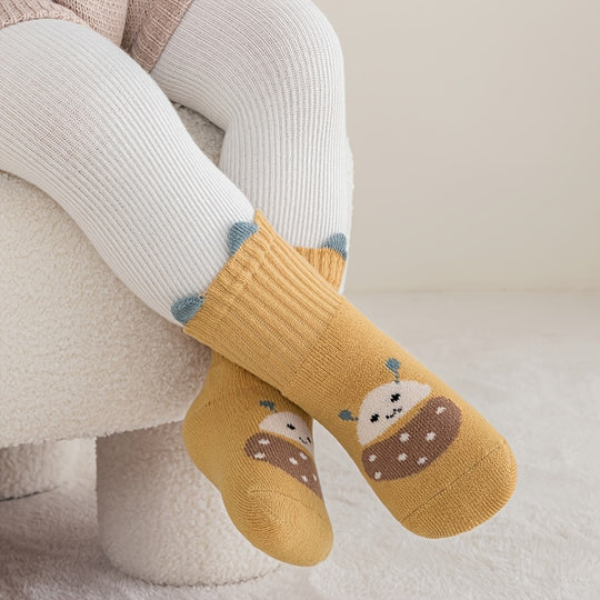 CozySteps™ – 6-Pack Kindersokken Set – Dikke Anti-Slip Sokken