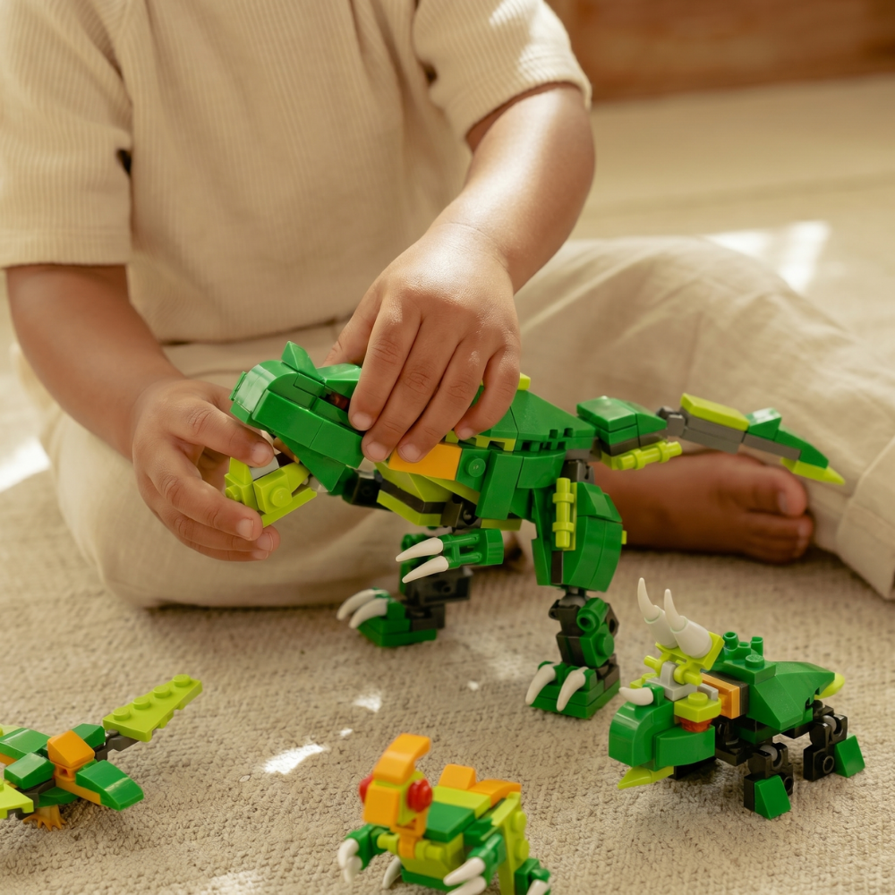 DinoBuilder – 6-in-1 Dinosaurus Bouwset (138 Stuks)