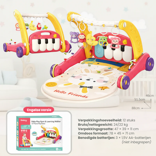 WalkyPlay – 3-in-1 Baby Walker en Speelmat
