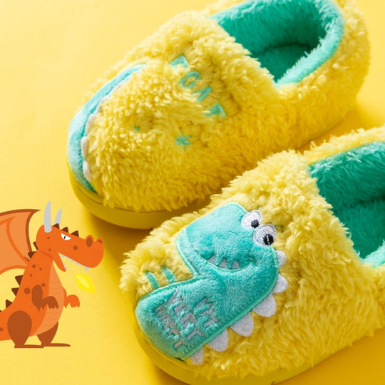 DinoHops – Pluche Kinderpantoffels met Vrolijke Dinofiguren