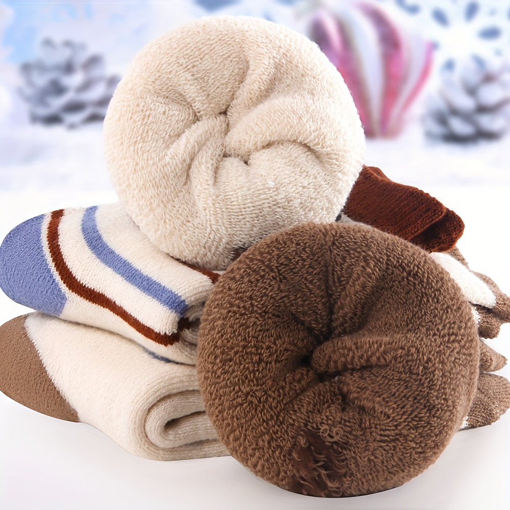 BearWarm™ – 4-Pack Jongens Winter Sokken Set – Dikke Gebreide Sokken