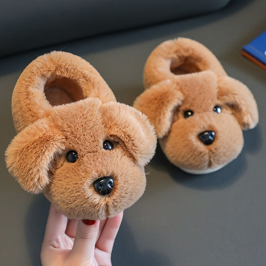 PuppyPaws – Warme Fleece Schattige Hondenpantoffels voor Kinderen