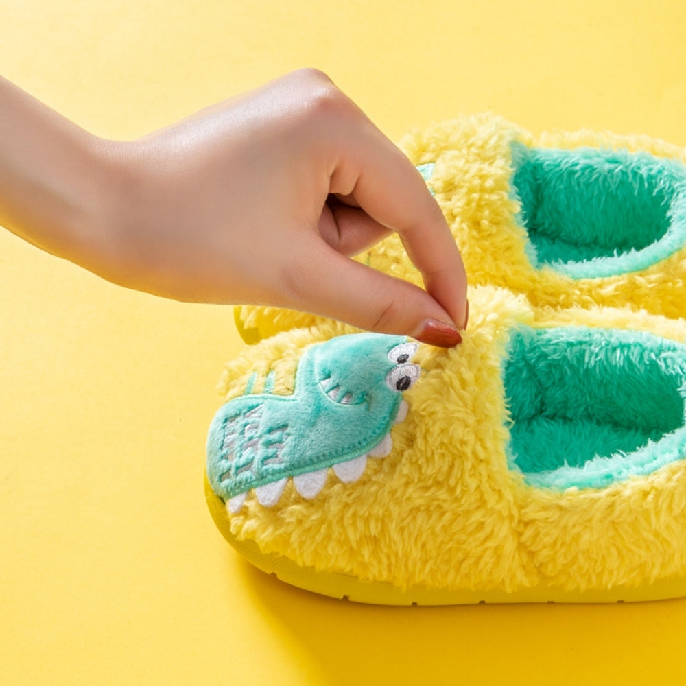 DinoHops – Pluche Kinderpantoffels met Vrolijke Dinofiguren