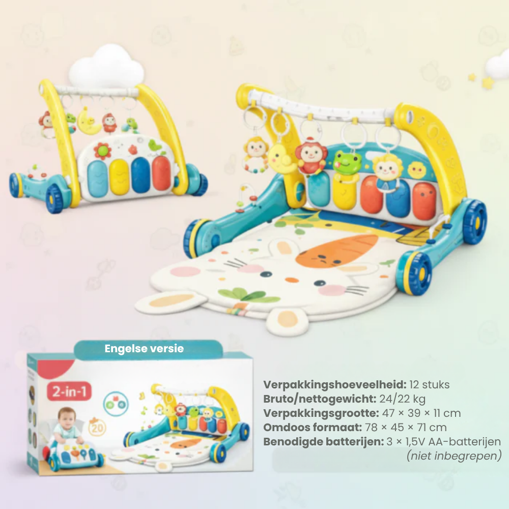 WalkyPlay – 3-in-1 Baby Walker en Speelmat